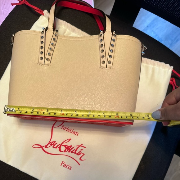 Christian Louboutin Beige Tote with Studded Handles - Picture 11 of 13